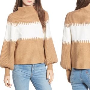 french connection sophia colorblock blouson sleeve sweater